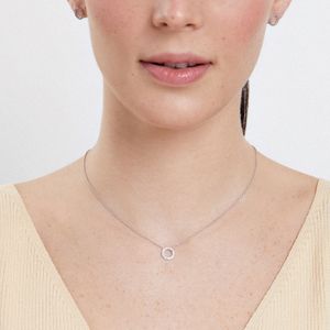 Colar Círculo Cravejado em Prata 925