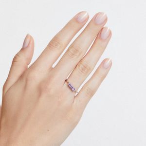 Anel Trio Pedras Cravejado em Prata 925