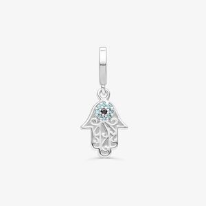 Charm Mão Hamsa Cravejado em Prata 925