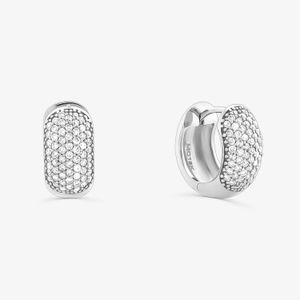 Brinco Argola com Diamante em Ouro Branco 18k