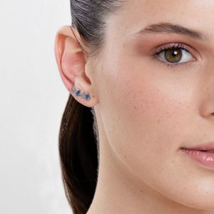 Brinco Earcuff Cravejado em Prata 925