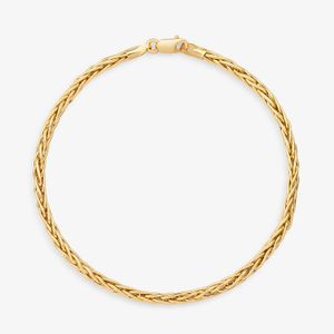 Pulseira Malha Palmeira em Ouro Amarelo 18k - 18 cm