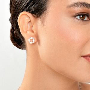 Brinco com Pérola e Topázio em Prata 925