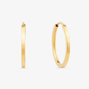 Brinco Argola Fio Quadrado em Ouro Amarelo 18k - 14mm