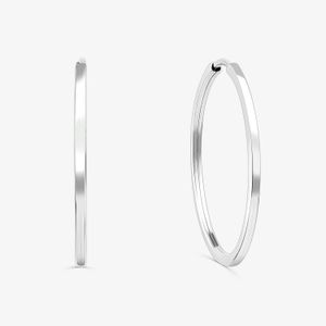 Brinco Argola Fio Quadrado em Ouro Branco 18k -  25mm