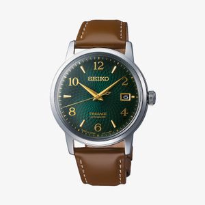 Relógio Seiko Presage Cocktail Time Automático Masculino em Couro Marrom SRPE45J1