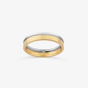 Aliança Anatômica em Ouro Branco e Ouro Amarelo 18k - 4,05 mm