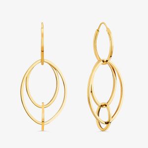 Brinco Argola Entrelaçada em Ouro Amarelo 18k -  70mm