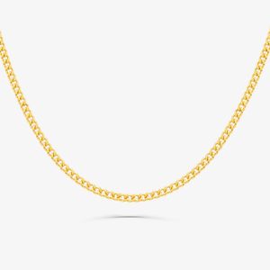 Corrente Malha Groumet em Prata 925 com Banho de Ouro Amarelo 18K - 80 cm
