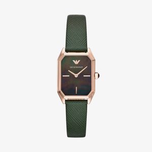 Relógio Emporio Armani Feminino em Couro Verde e Mostrador de Madrepérola AR11149