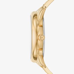 Relógio Michael Kors Feminino em Aço Dourado e Brilhos