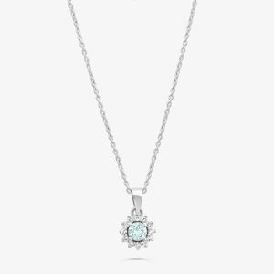 Colar Floral com Topázio Azul e Topázio em Prata 925