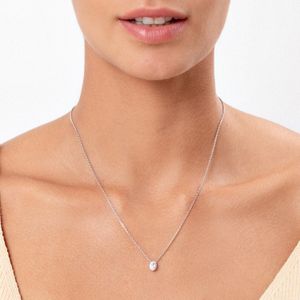 Colar Pedra Oval Cravejado em Prata 925