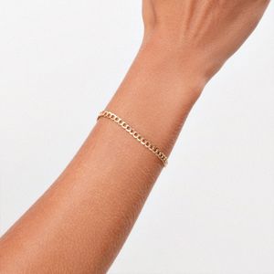 Pulseira Malha Groumet em Ouro Amarelo 18k - 18cm