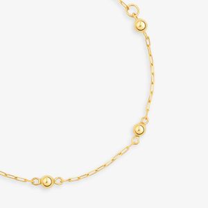 Pulseira Infantil Esferas em Ouro Amarelo 18k - 14 cm