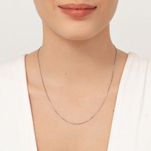 Corrente Malha Veneziana em Ouro Branco 18k - 50 cm