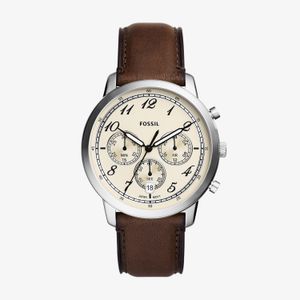 Relógio Fossil Cronógrafo Masculino em Couro Marrom e Mostrador Creme FS6022/0KN