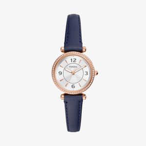 Relógio Fossil Feminino Carlie em Couro Azul ES5295/0JN