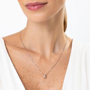 Pingente Entrelaçado com Diamante em Ouro Branco 18k