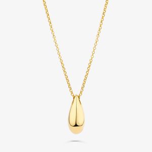 Colar Arredondado Gota em Prata 925 com Banho de Ouro Amarelo 18k