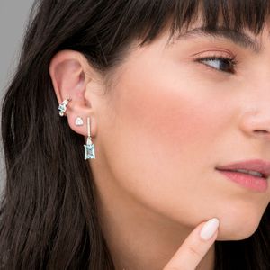 Piercing com Safira e Topázio Azul em Prata 925