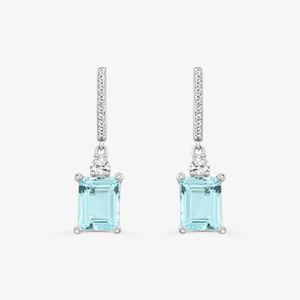 Brinco Maxi com Safira e Topázio Azul em Prata 925