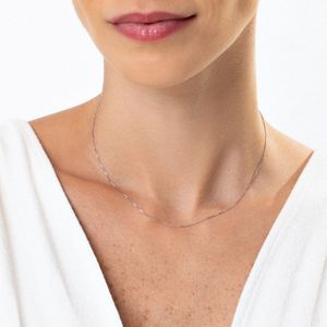 Corrente Malha Veneziana em Ouro Branco 18k - 40 cm