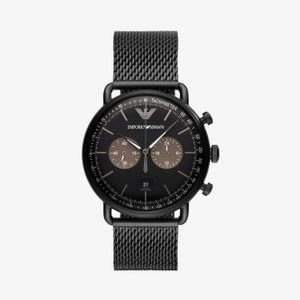 Relógio Emporio Armani Cronógrafo Masculino em Aço Preto AR11142B1