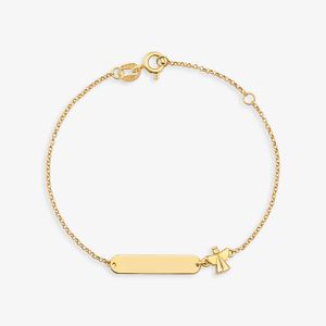 Pulseira Infantil Personalizável Anjo em Ouro Amarelo 18k - 15cm