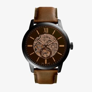 Relógio Fossil Masculino Automático em Couro Marrom ME3155/0MN