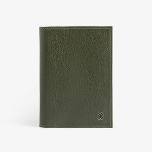 Porta-Passaporte em Couro Verde Musgo