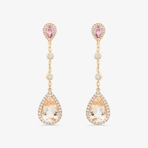 Brinco em Ouro Rosé  com Morganita