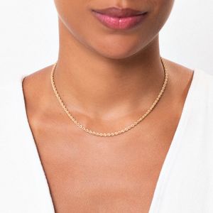 Corrente Malha Laser Torcida em Ouro Amarelo 18K - 40 cm