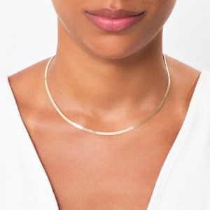 Corrente Malha Laminada em Ouro Amarelo 18k - 45 cm