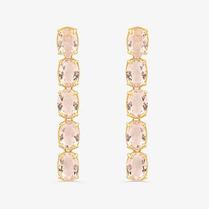 Brinco Cravejado em Prata 925 com Banho de Ouro Amarelo 18k
