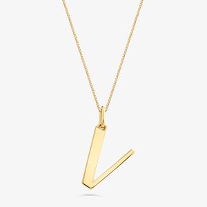 Pingente Letra V em Ouro Amarelo 18K