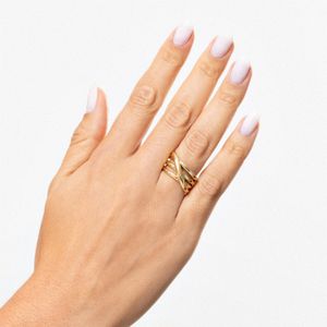 Anel Orbital Maxi em Prata 925 com Banho de Ouro Amarelo 18K