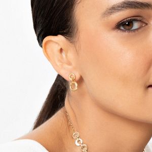Brinco Círculos em Prata 925 com Banho de Ouro Amarelo 18K