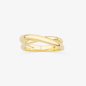 Anel Orbital em Prata 925 com Banho de Ouro Amarelo 18K