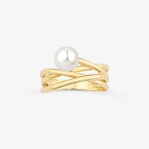 Anel Maxi com Pérola em Ouro Amarelo 18K