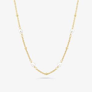 Colar Pérola em Prata 925 com Banho de Ouro Amarelo 18k