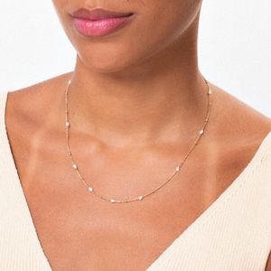 Colar Pérola em Prata 925 com Banho de Ouro Amarelo 18k