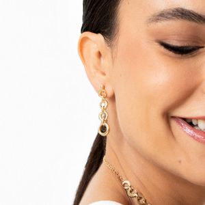 Brinco Círculos Maxi em Prata 925 com Banho de Ouro Amarelo 18k