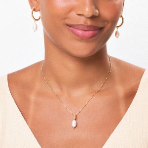 Colar Pérola Prata 925 com Banho de Ouro Amarelo 18k