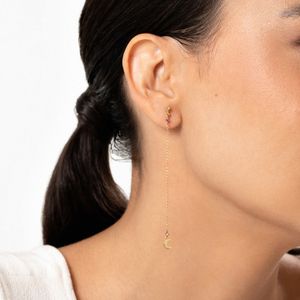 Brinco em Ouro Amarelo com Rodolita, Safira Amarela, Safira Laranja