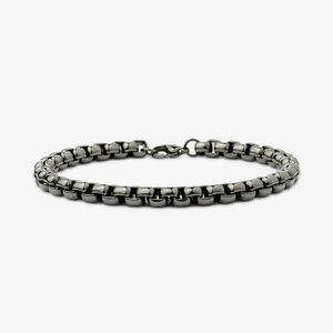Pulseira Masculina Corrente em Aço Preto - 22 cm