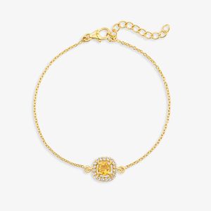 Pulseira com Citrino e Topázio em Prata 925 com Banho de Ouro Amarelo 18k