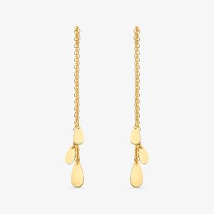 Brinco Midi Gotas Articuladas em Ouro Amarelo 18k