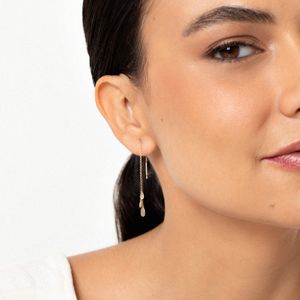 Brinco Midi Gotas Articuladas em Ouro Amarelo 18k