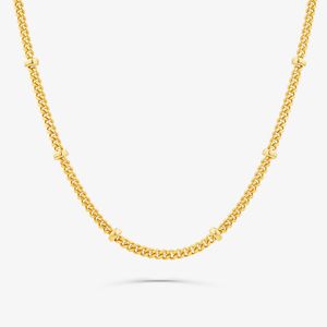 Corrente Bolinhas em Prata 925 com Banho de Ouro Amarelo 18k - 45cm
